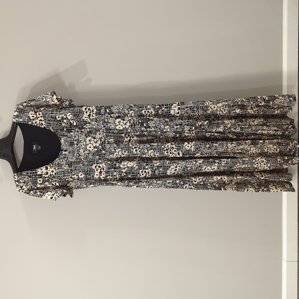 Anthropologie Black & White Floral Maeve Catalina Tiered Maxi Dress